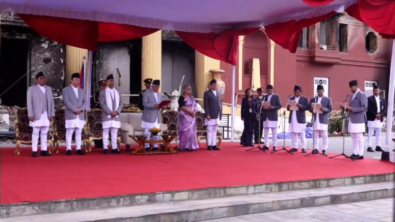 राष्ट्रपति भवनमा चार नयाँ मन्त्रीको शपथ ग्रहण