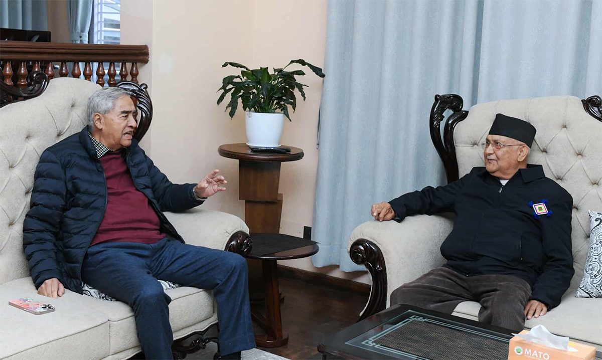 देउवा र ओली बीच पुनः भेटवार्ता, आरजु राणा पनि उपस्थित