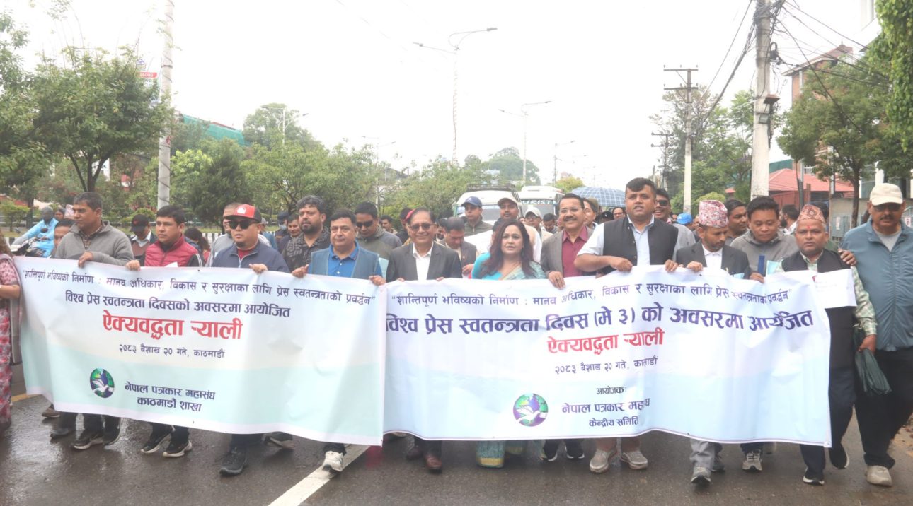 विश्व प्रेस स्वतन्त्रता दिवसमा पत्रकार महासङ्घको र्याली, प्रेस स्वतन्त्रताको पक्षमा ऐक्यबद्धता