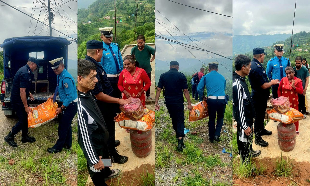 चार दिनदेखि भोकै दृष्टिविहीन दम्पतिको घरमा प्रहरी पुग्यो, ग्यास र खाद्यान्न सहयोग